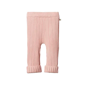 NATURE BABY LOU PANTS COTTON KNIT ROSE BUD