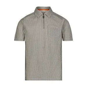 Navy Cream Sear Sucker Ribbed Shirt
