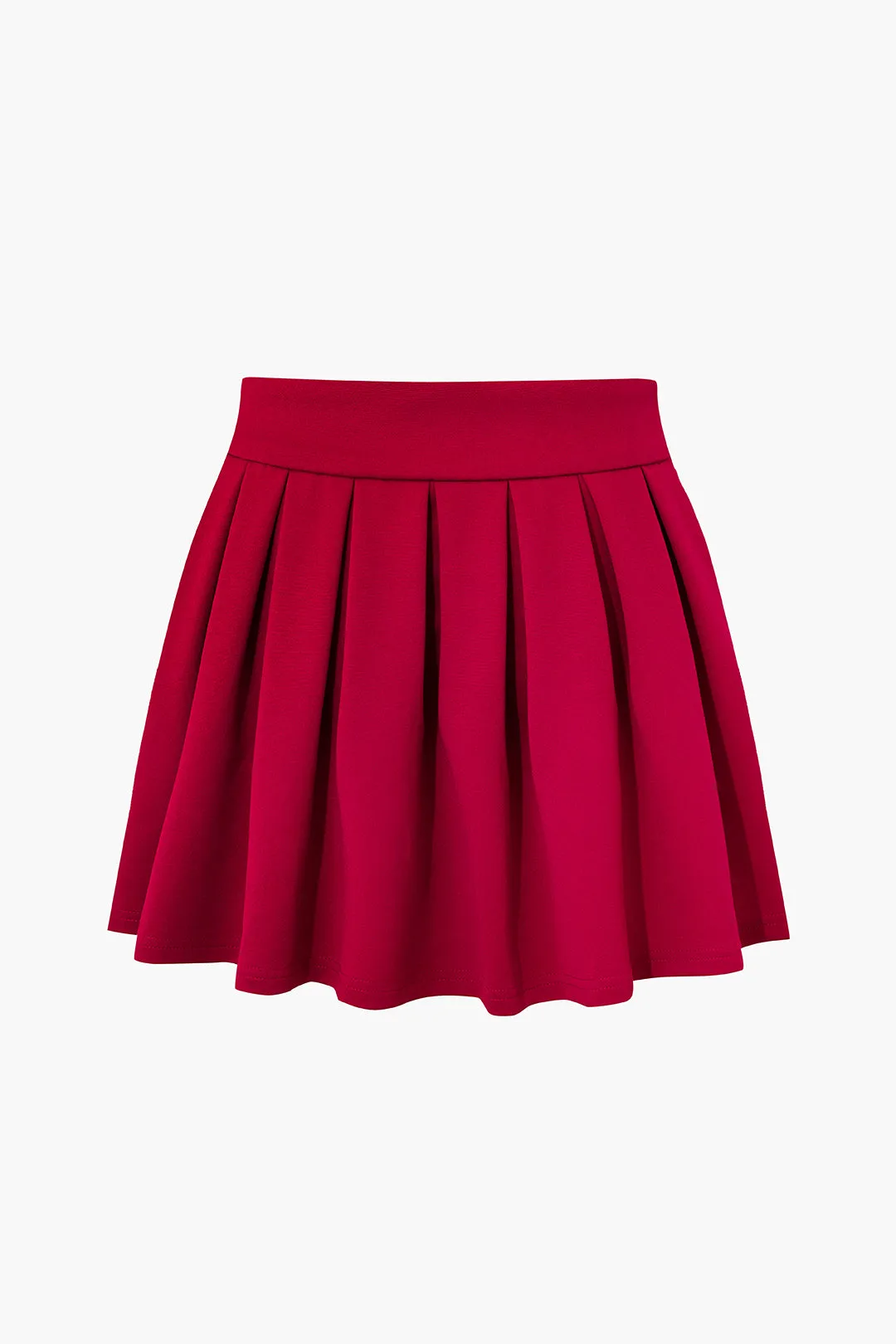 Notched Lapel Vest And Pleated Mini Skirt Set