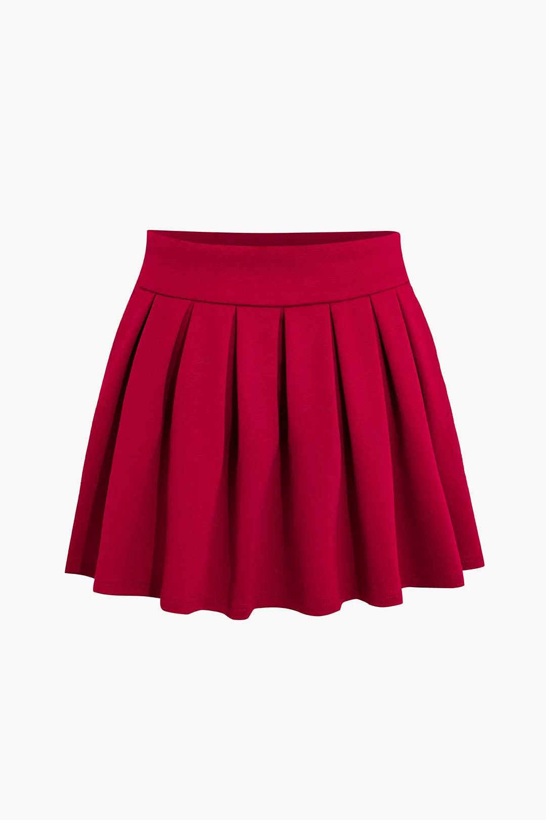Notched Lapel Vest And Pleated Mini Skirt Set