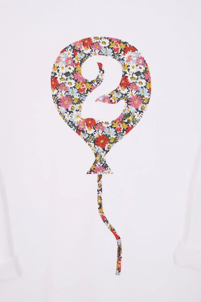 Number Balloon White T-Shirt in Choice of Liberty Print