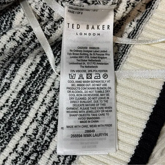NWT Ted Baker Lauryin Checked Knit Sweater Vest - Size 12