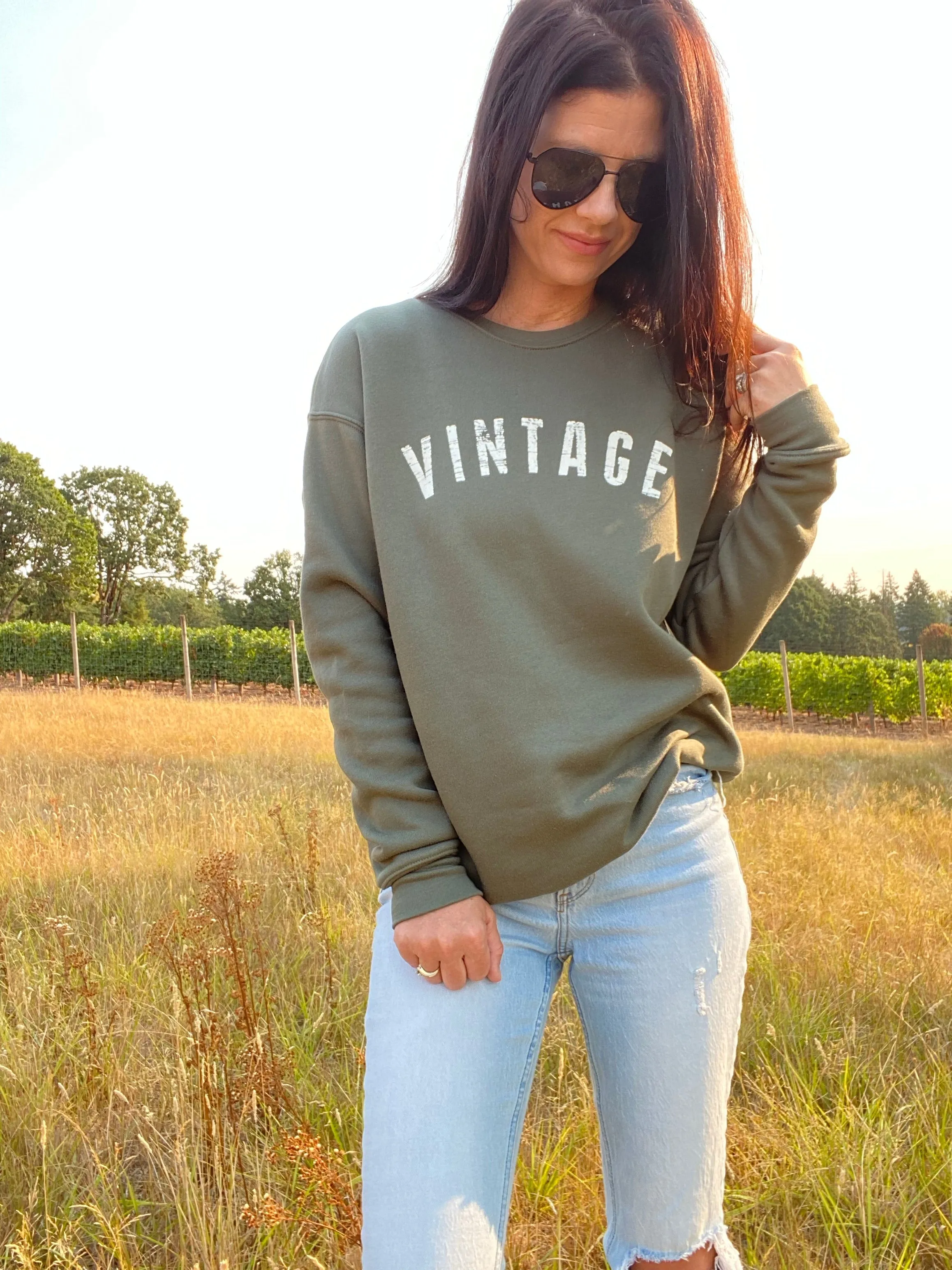 Olive Vintage Sweatshirt