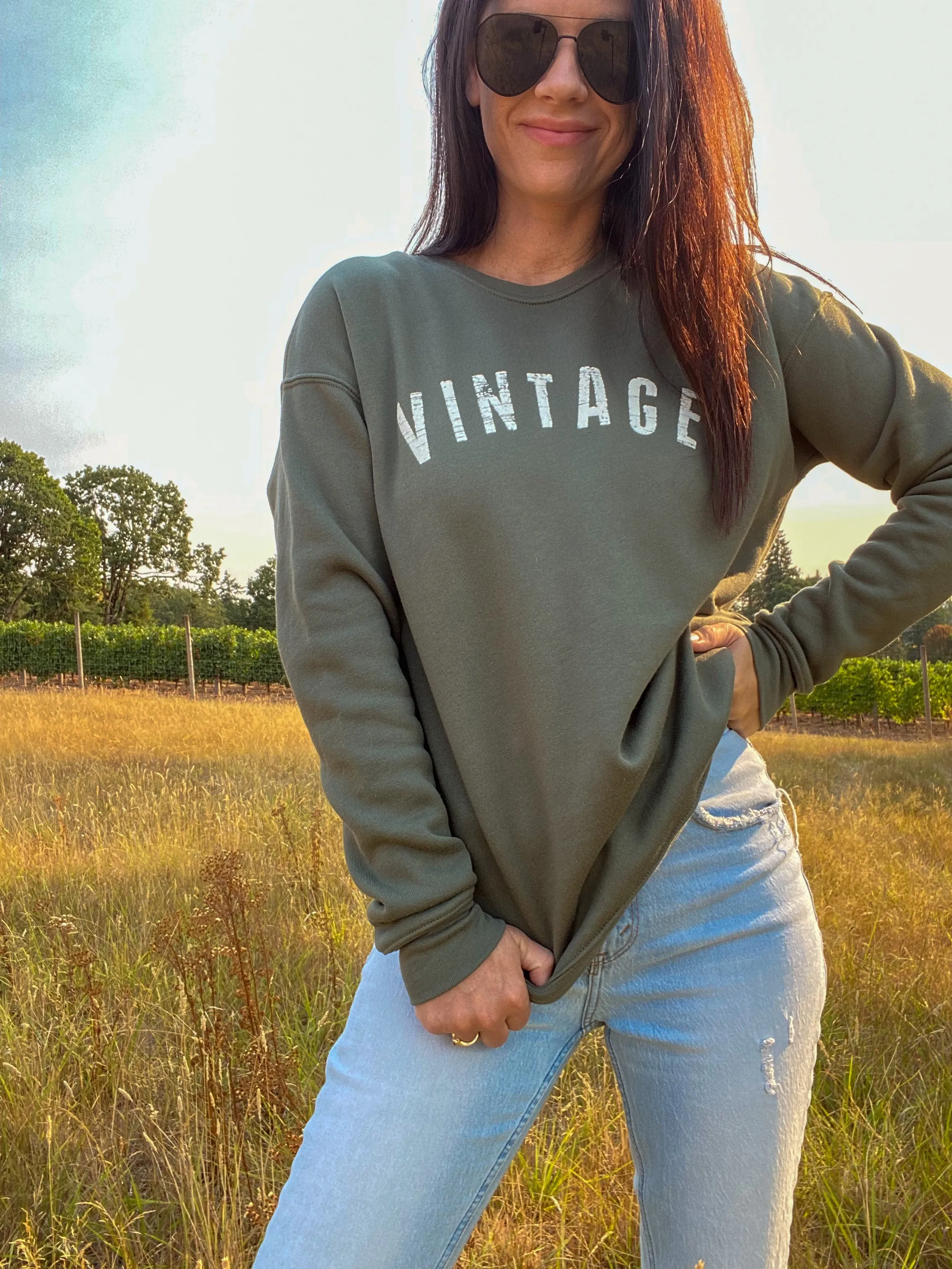 Olive Vintage Sweatshirt