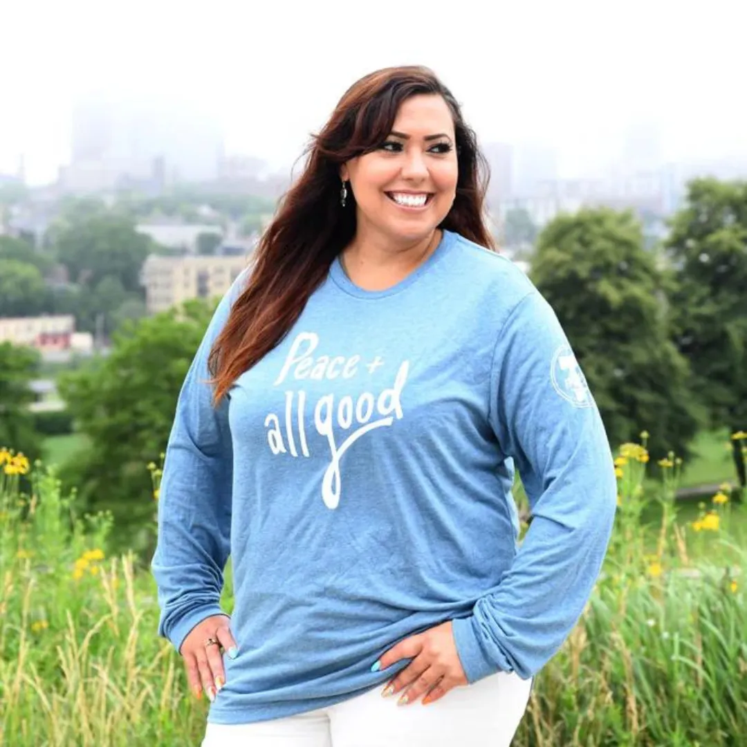 Peace   All Good - Long Sleeved T-Shirt - Slate