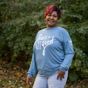 Peace   All Good - Long Sleeved T-Shirt - Slate