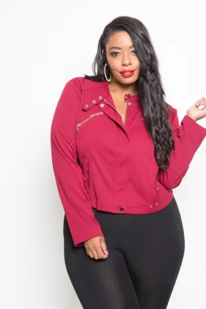Plus Size Cool Moto Crop Jacket