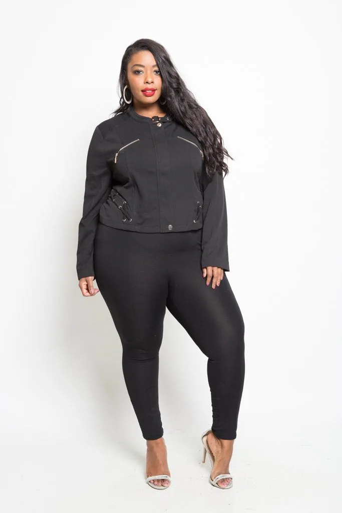 Plus Size Cool Moto Crop Jacket