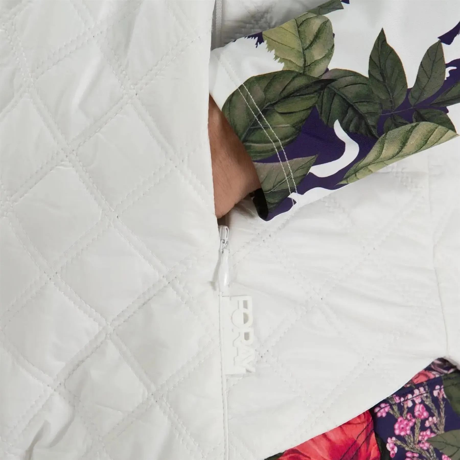 Quilted Long Line Vest White