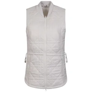 Quilted Long Line Vest White