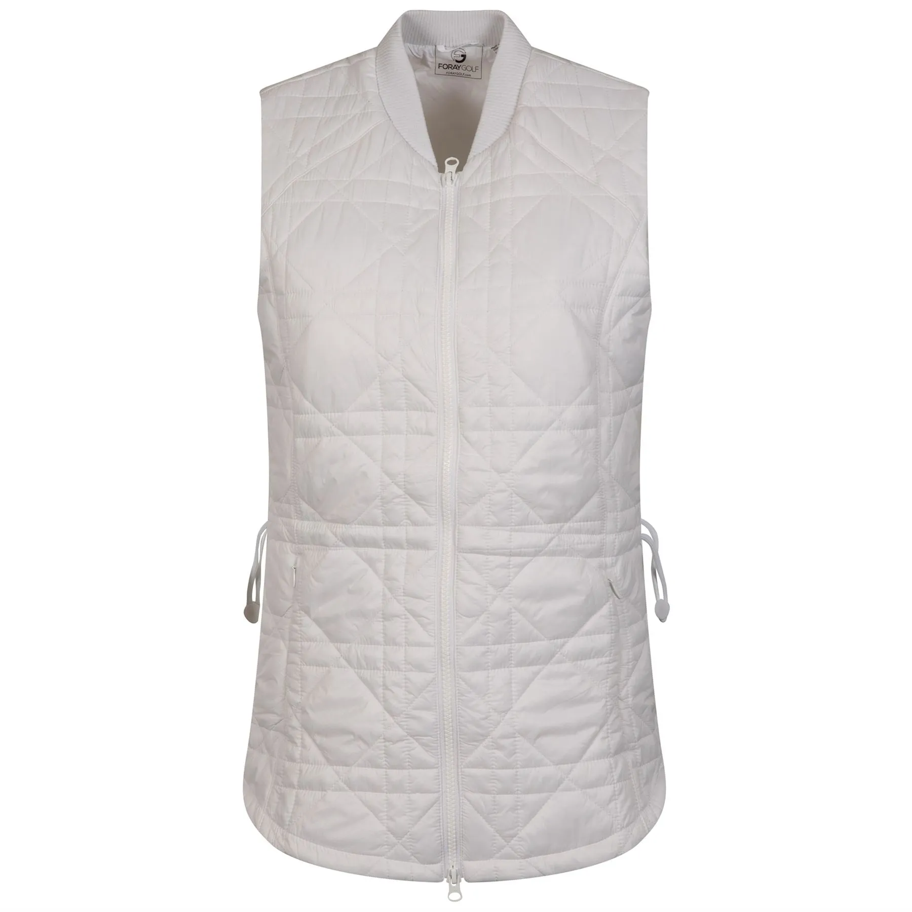 Quilted Long Line Vest White