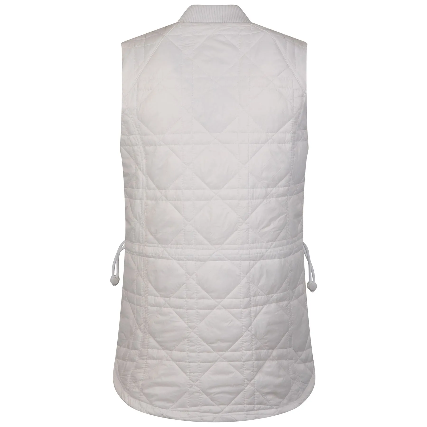 Quilted Long Line Vest White