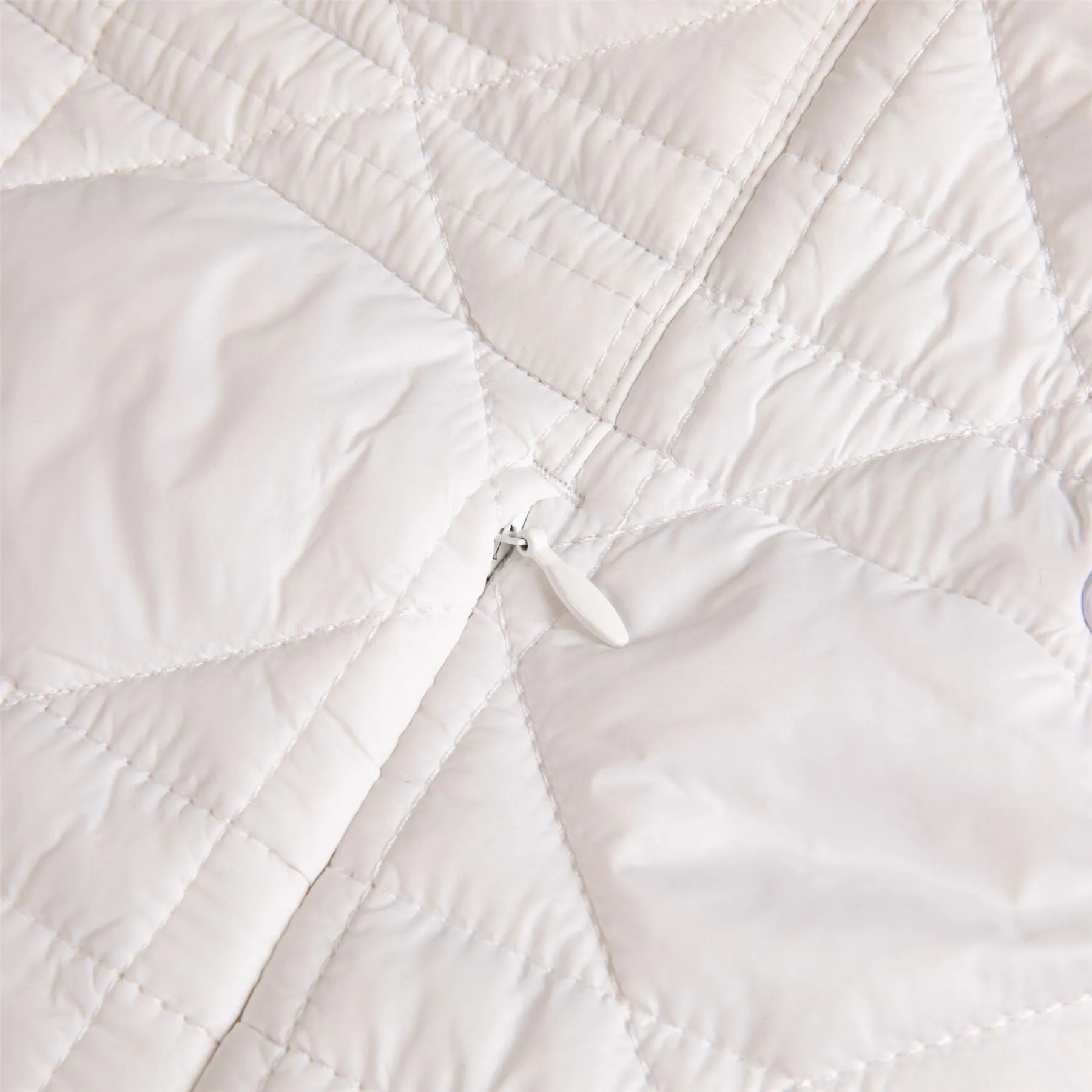 Quilted Long Line Vest White