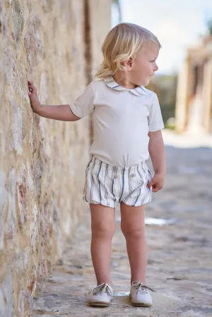 "Joey" Navy & Beige Stripe Bodysuit & Jam Pants