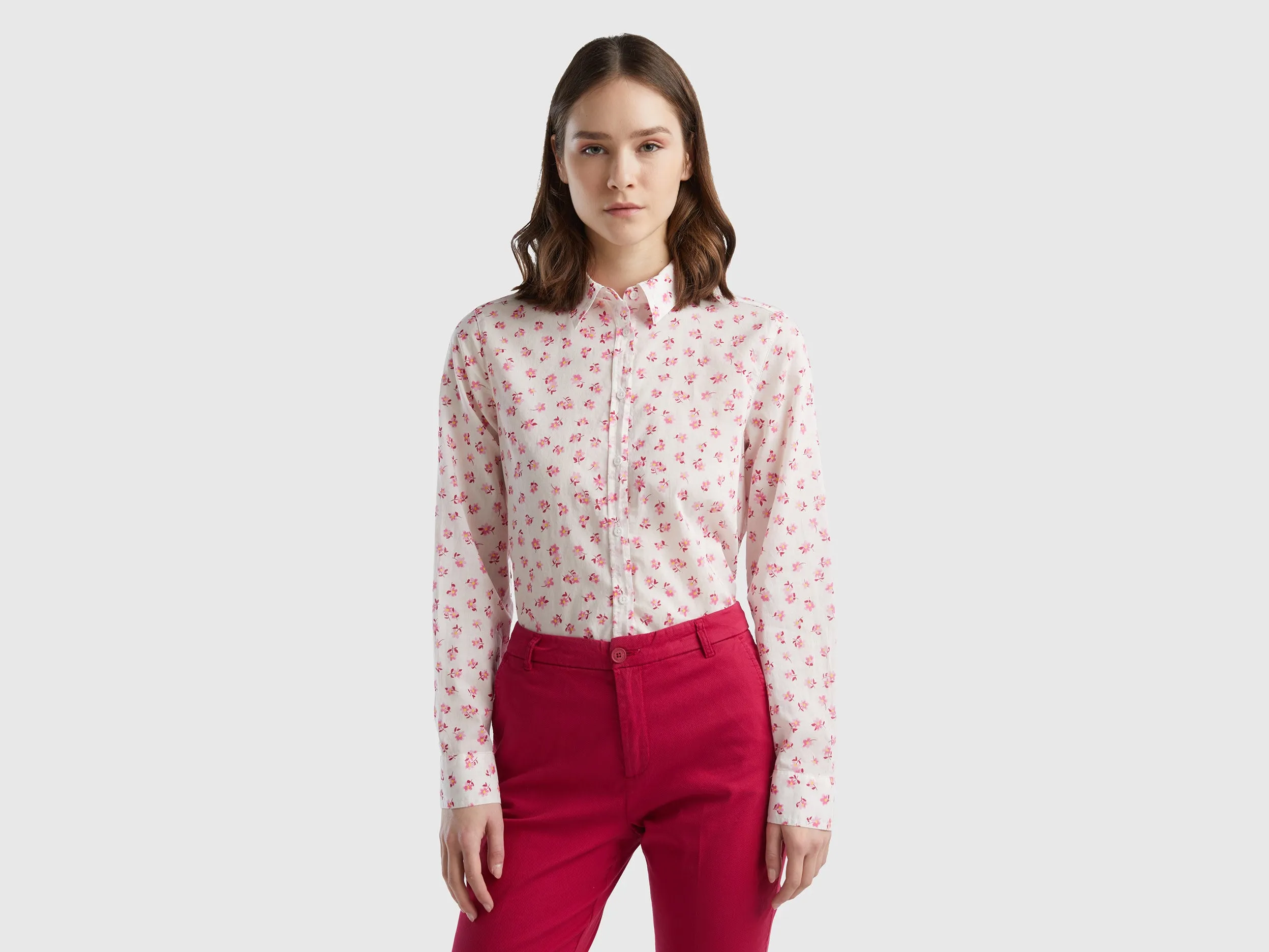 Regular Fit Collared Neck Printed Shirt