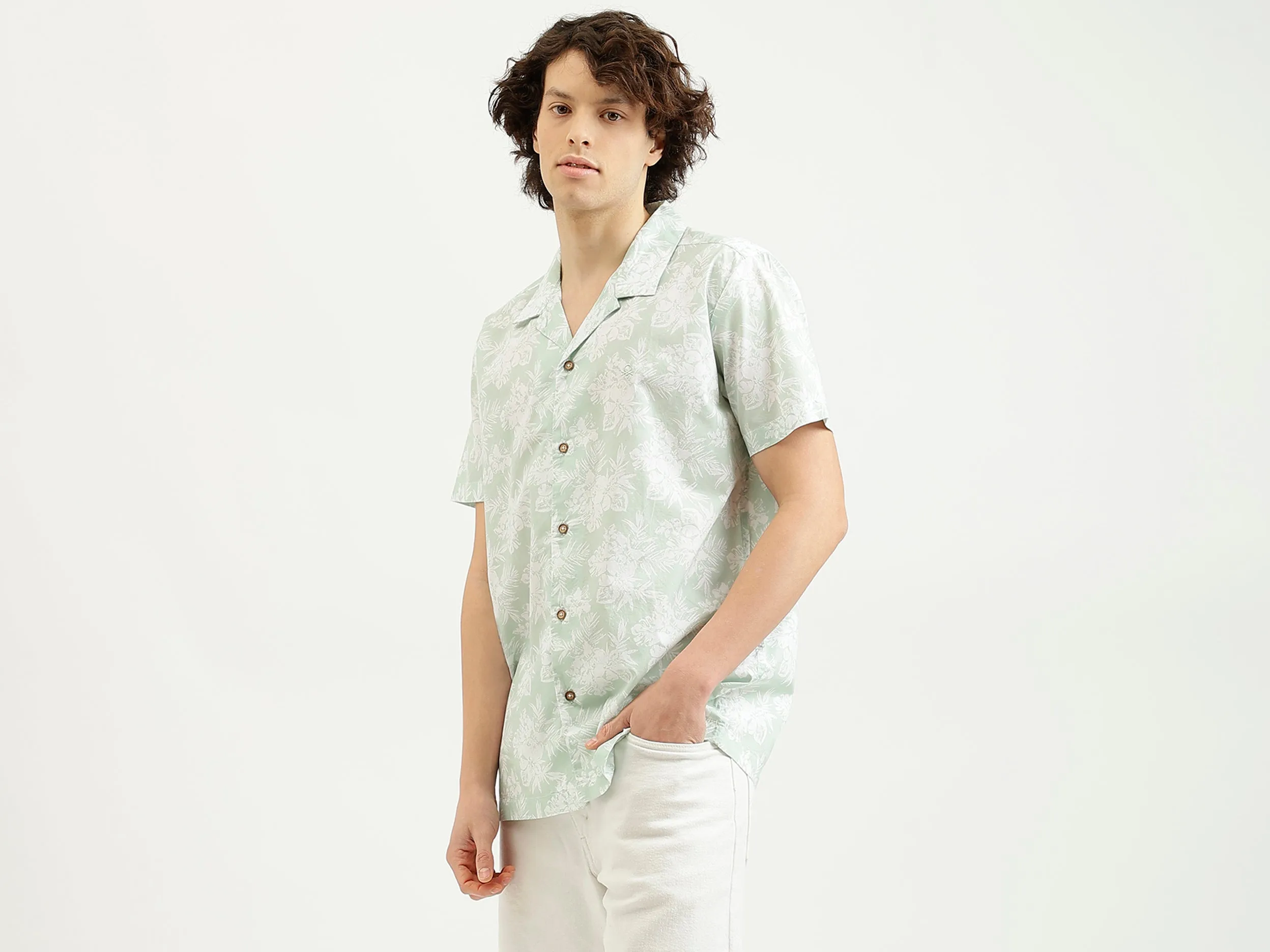 Regular Fit Spread Collar Printed Shirt