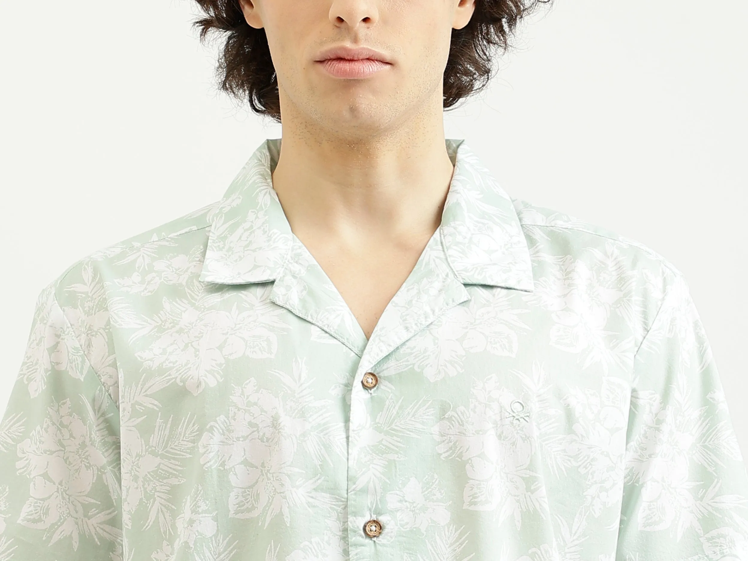 Regular Fit Spread Collar Printed Shirt