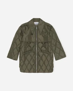 Ripstop Quilt Midi Jacket - Kalamata