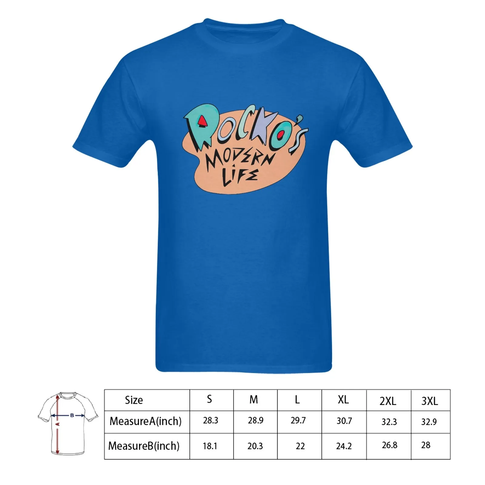 Rocko's Modern Life Print Men's T-shirt 100% Cotton