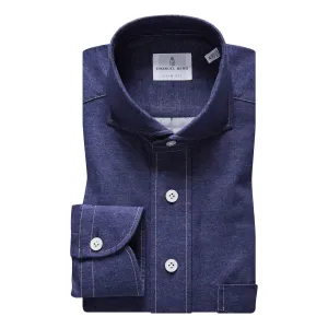 SF18049 Denim-Look Brushed Flannel Shirt