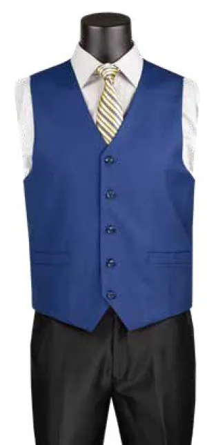 Slim Fit Single Breasted 5 Button Vest (Twilight Blue) OV-900