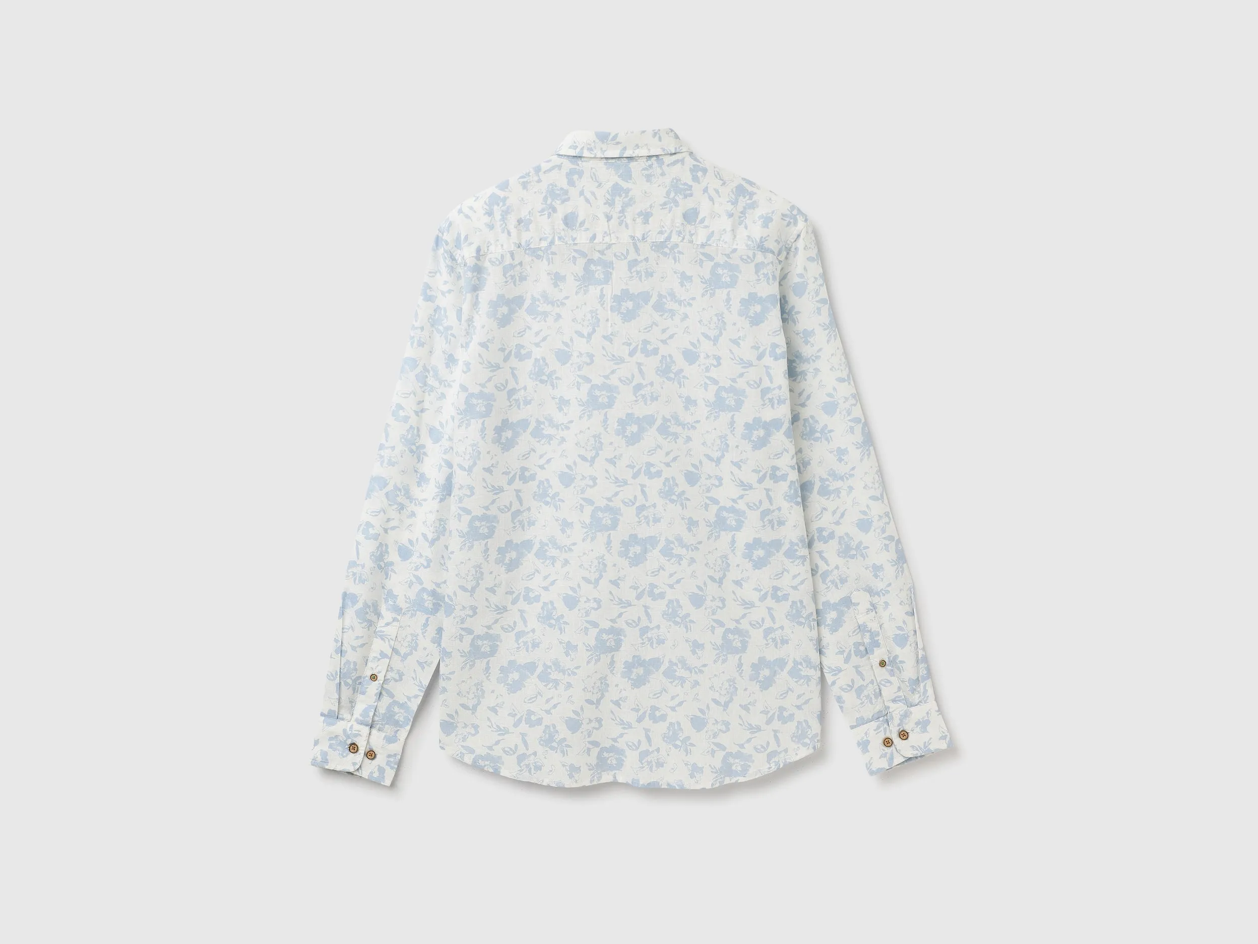 Slim Fit Spread Collar Floral Print Shirt