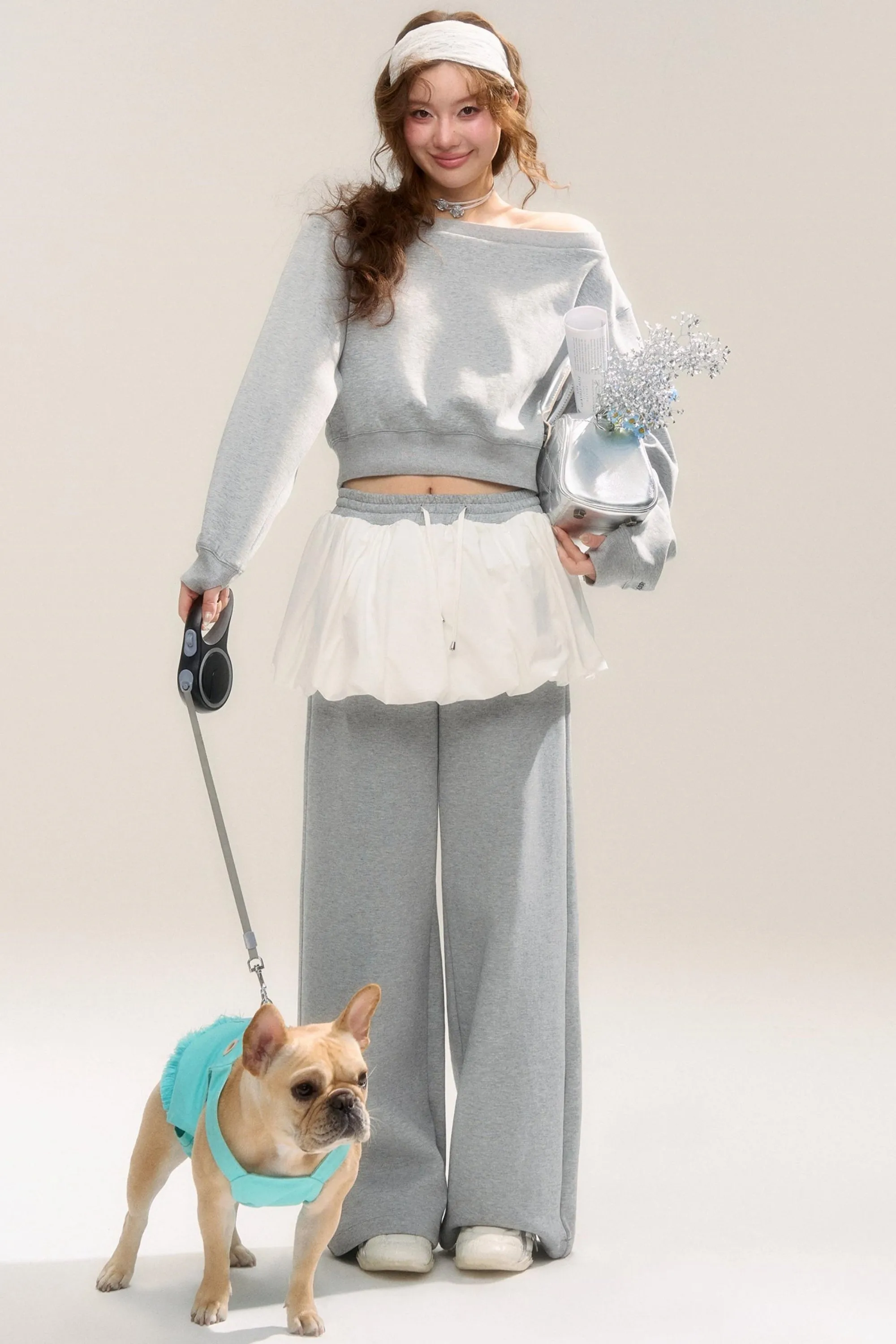 Stitch Design Loose Casual Pants