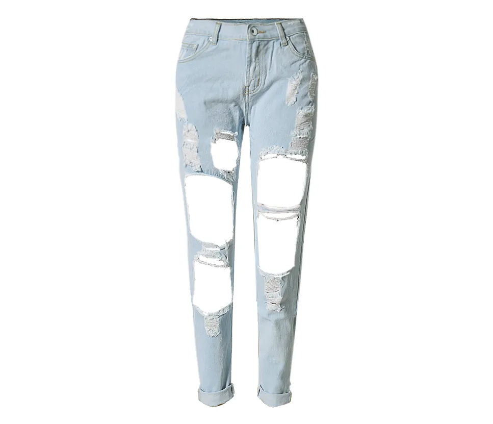 Straight Big Hole Jeans Loose Pants