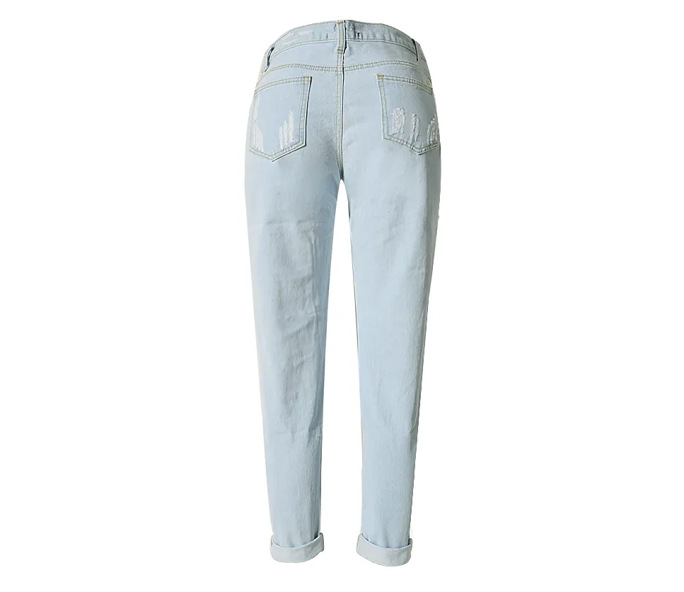 Straight Big Hole Jeans Loose Pants