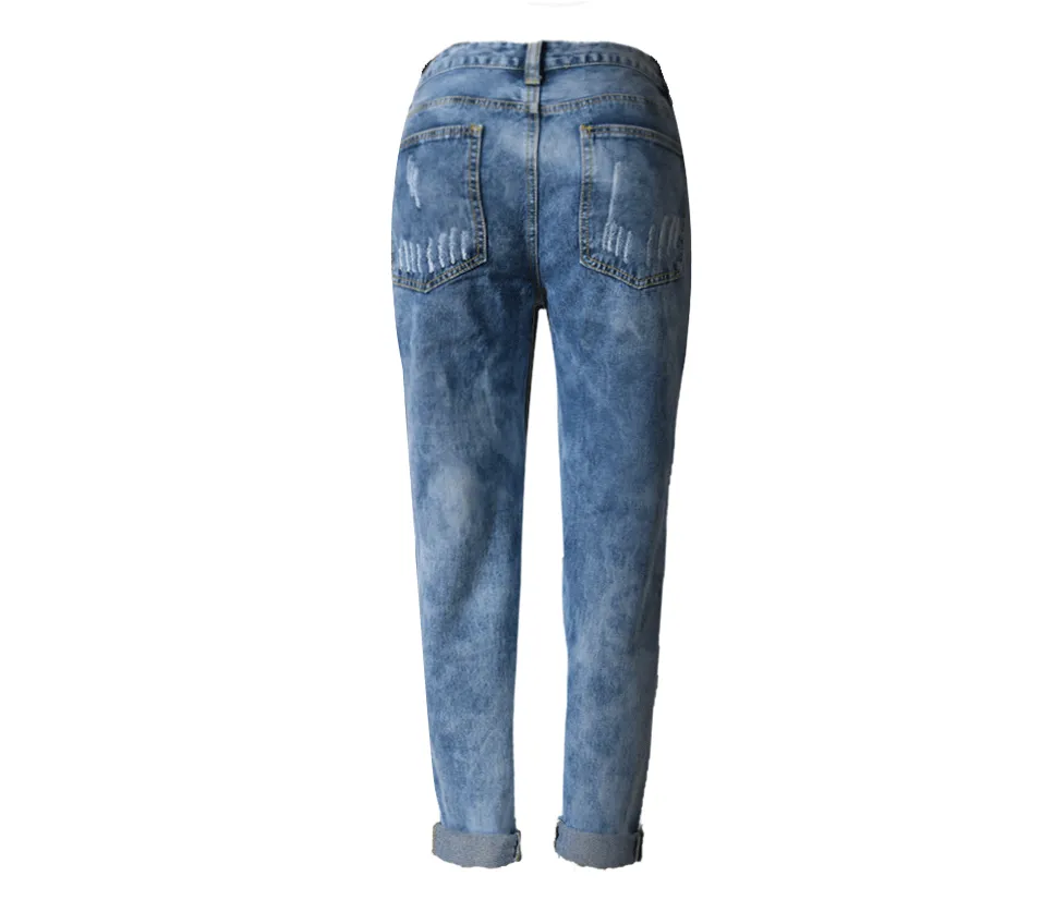 Straight Big Hole Jeans Loose Pants