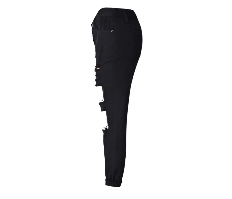 Straight Big Hole Jeans Loose Pants