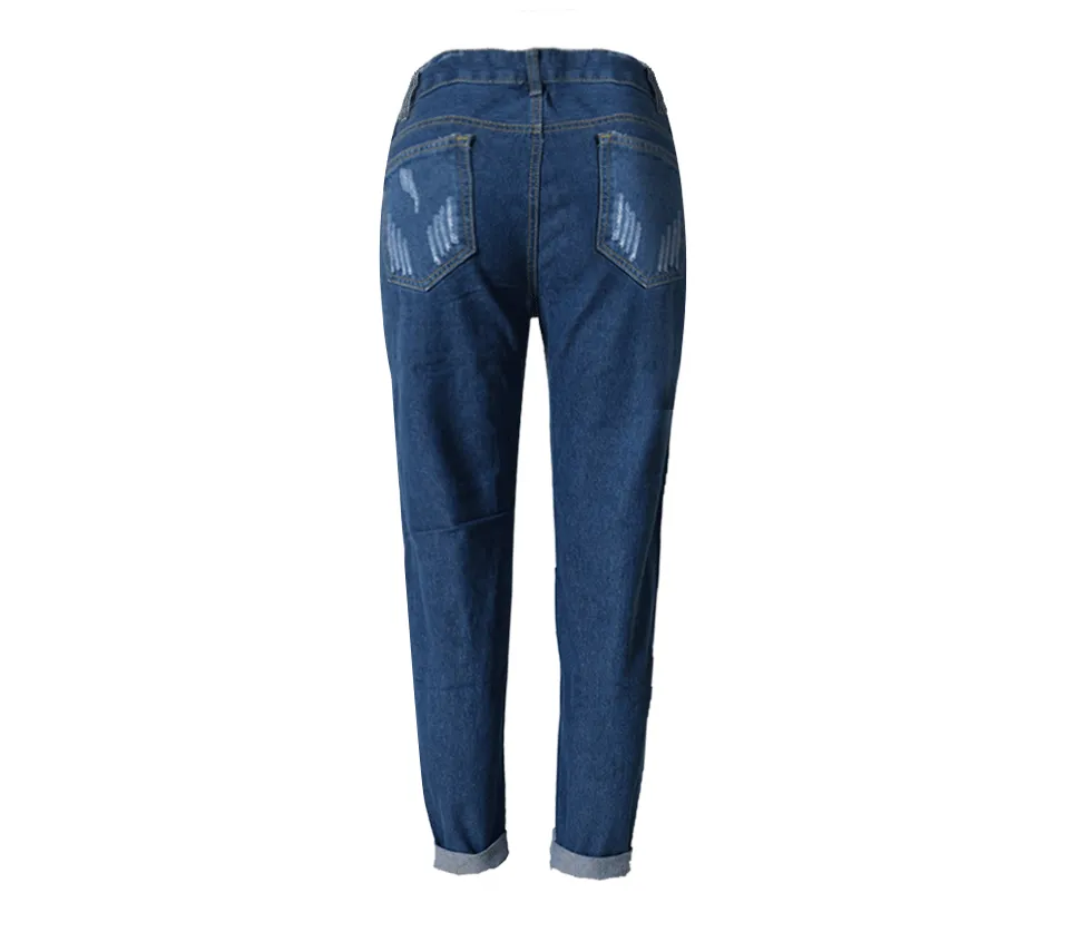 Straight Big Hole Jeans Loose Pants