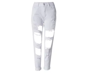 Straight Big Hole Jeans Loose Pants