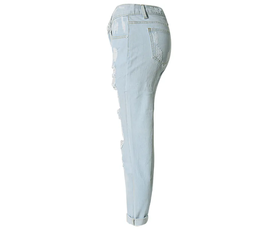 Straight Big Hole Jeans Loose Pants