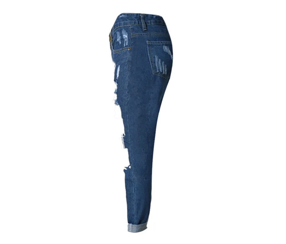 Straight Big Hole Jeans Loose Pants
