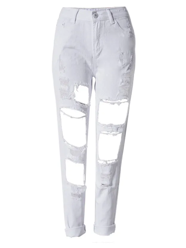 Straight Big Hole Jeans Loose Pants