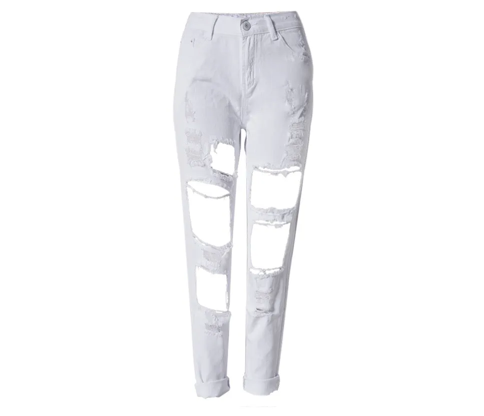 Straight Big Hole Jeans Loose Pants