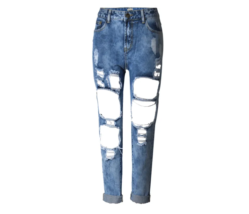 Straight Big Hole Jeans Loose Pants