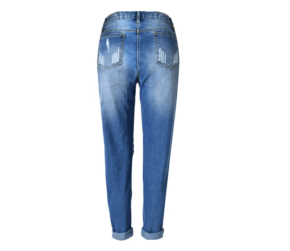 Straight Big Hole Jeans Loose Pants