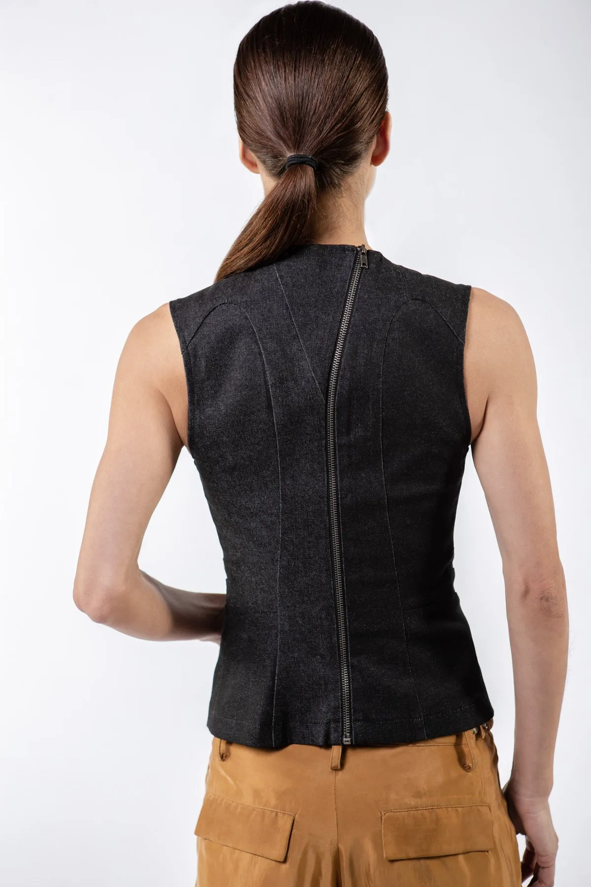 The Anna Bodice in Denim