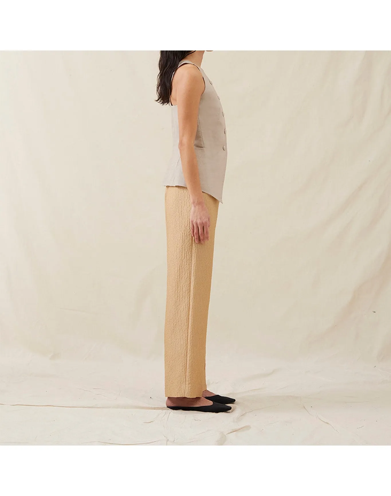The Relaxed Pants In Wave Stripe | Copper