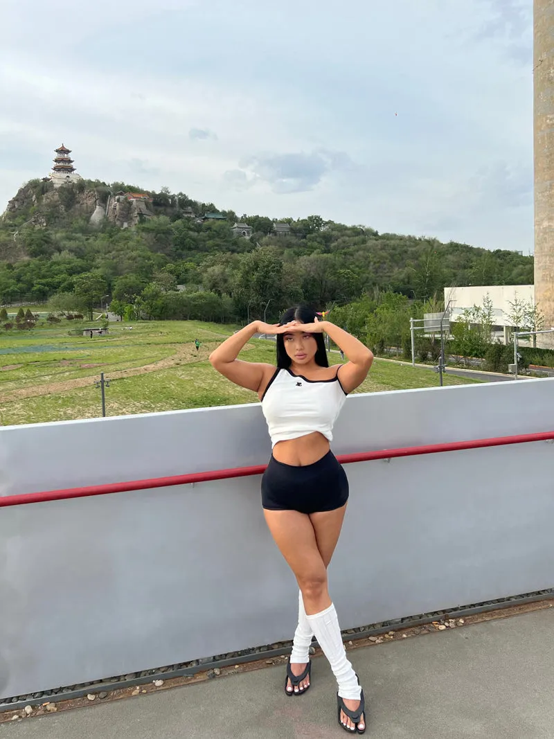 Titi Solid Color High Waist Slim Stretchy Yoga Booty Shorts