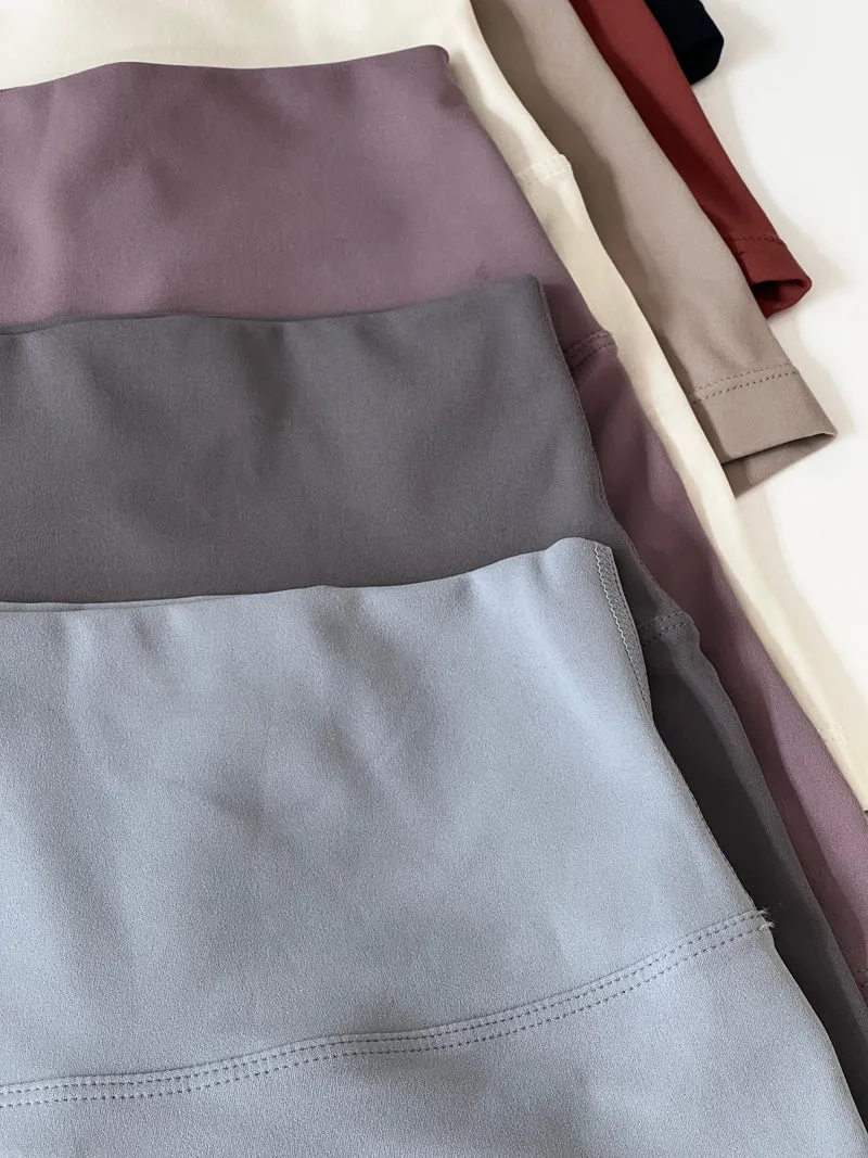 Titi Solid Color High Waist Slim Stretchy Yoga Booty Shorts