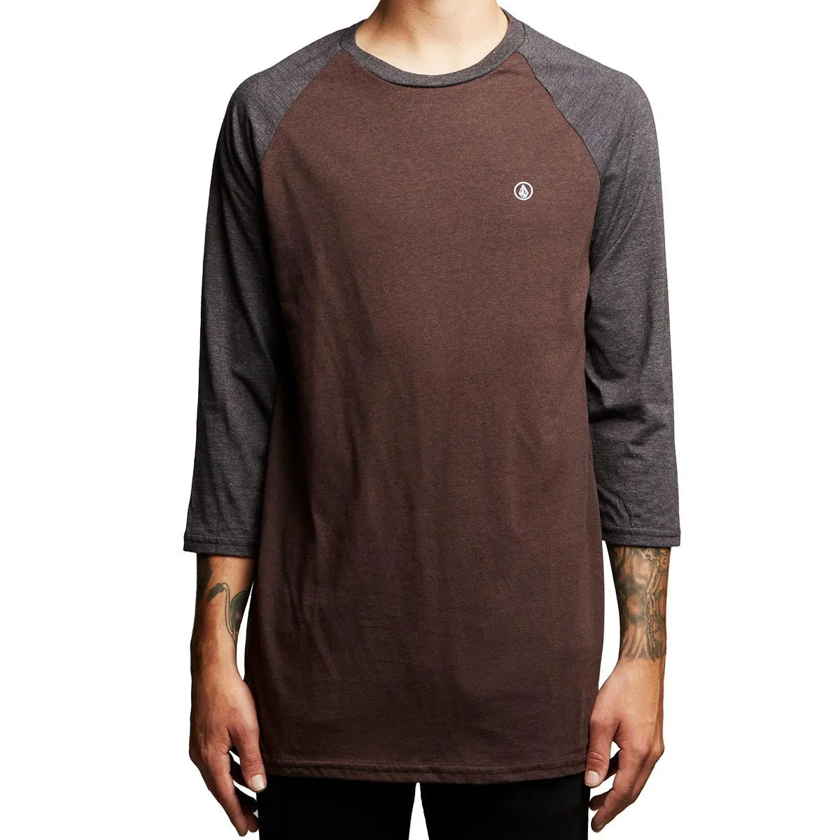 Volcom Mens Solid Heather 3/4 Raglan Shirt