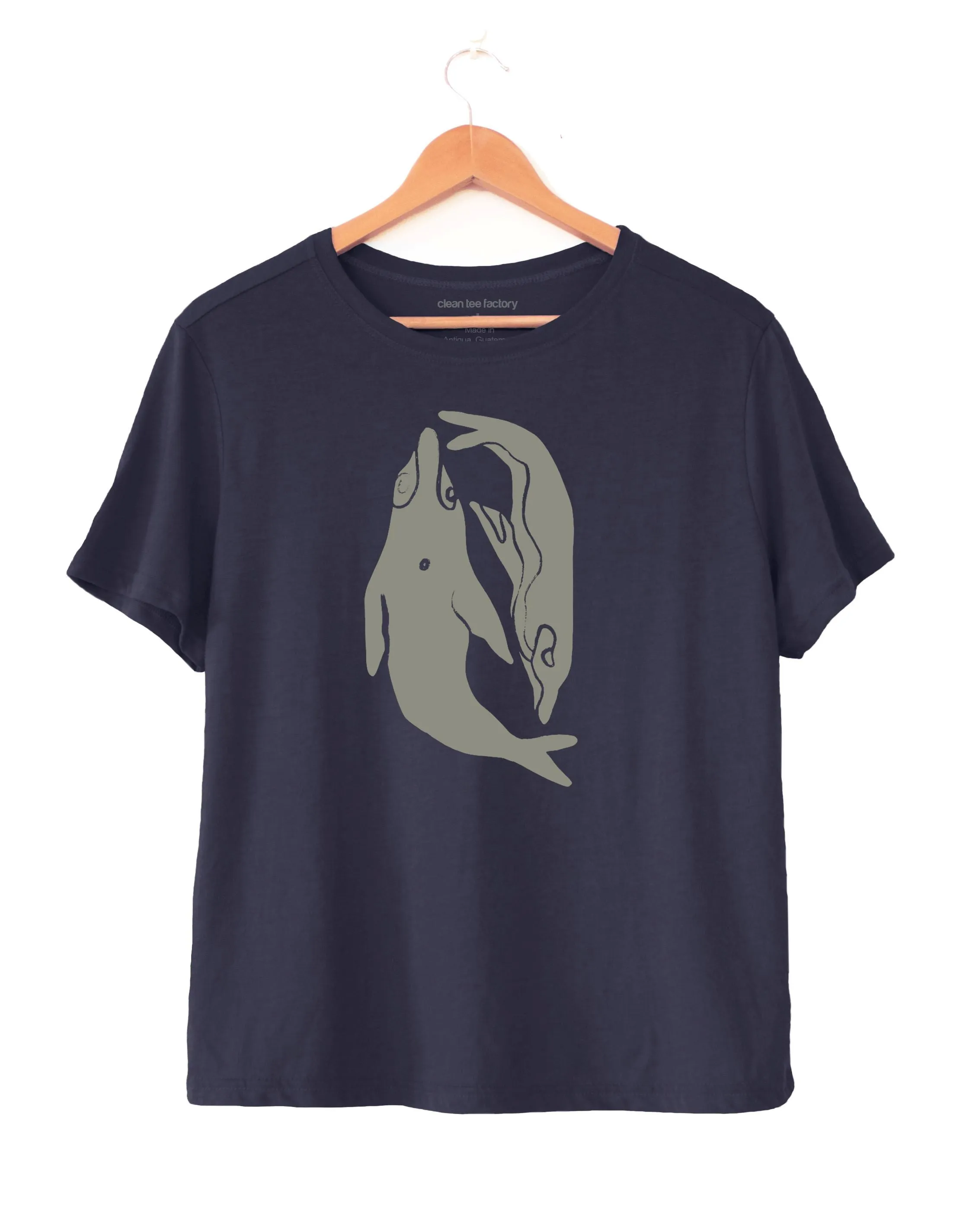 WHALES - Women's Boxy Tee in Butter Soft Cotton/Modal