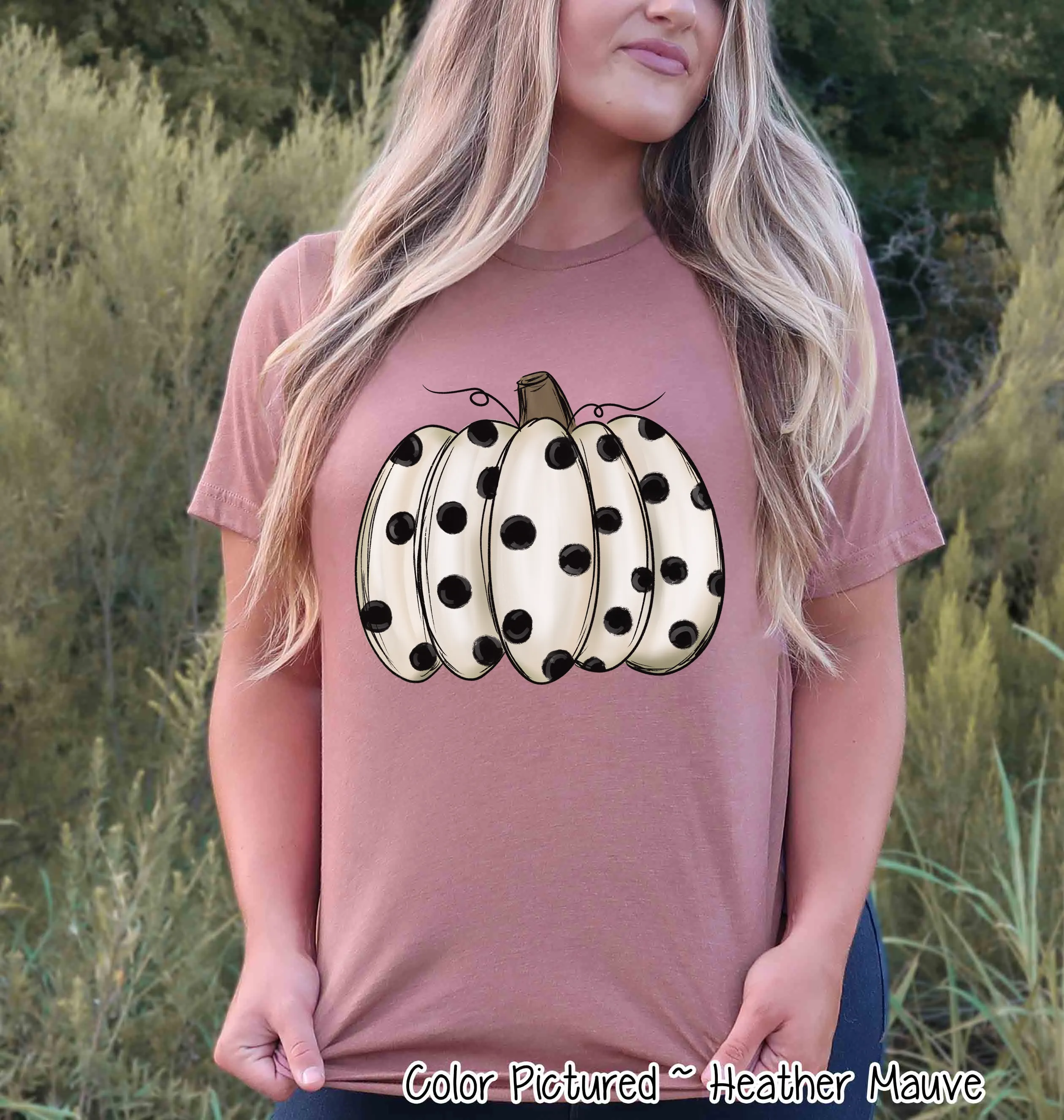 White Polka Dot Pumpkin Shirt