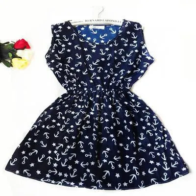 Women casual Bohemian floral leopard sleeveless vest printed beach chiffon dress nz18