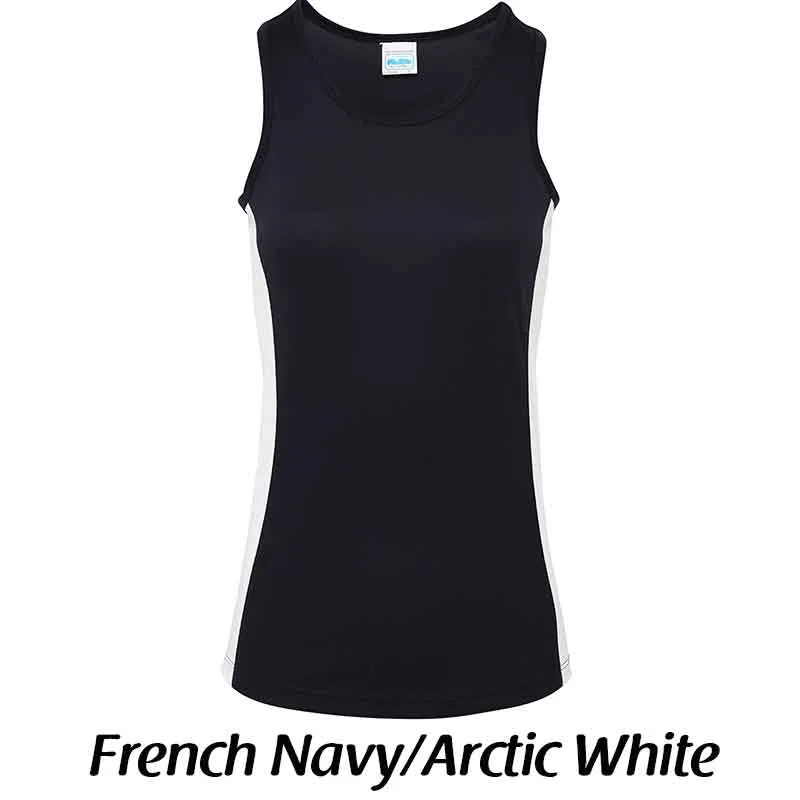 Women's cool contrast sports vest, Personalised Gift