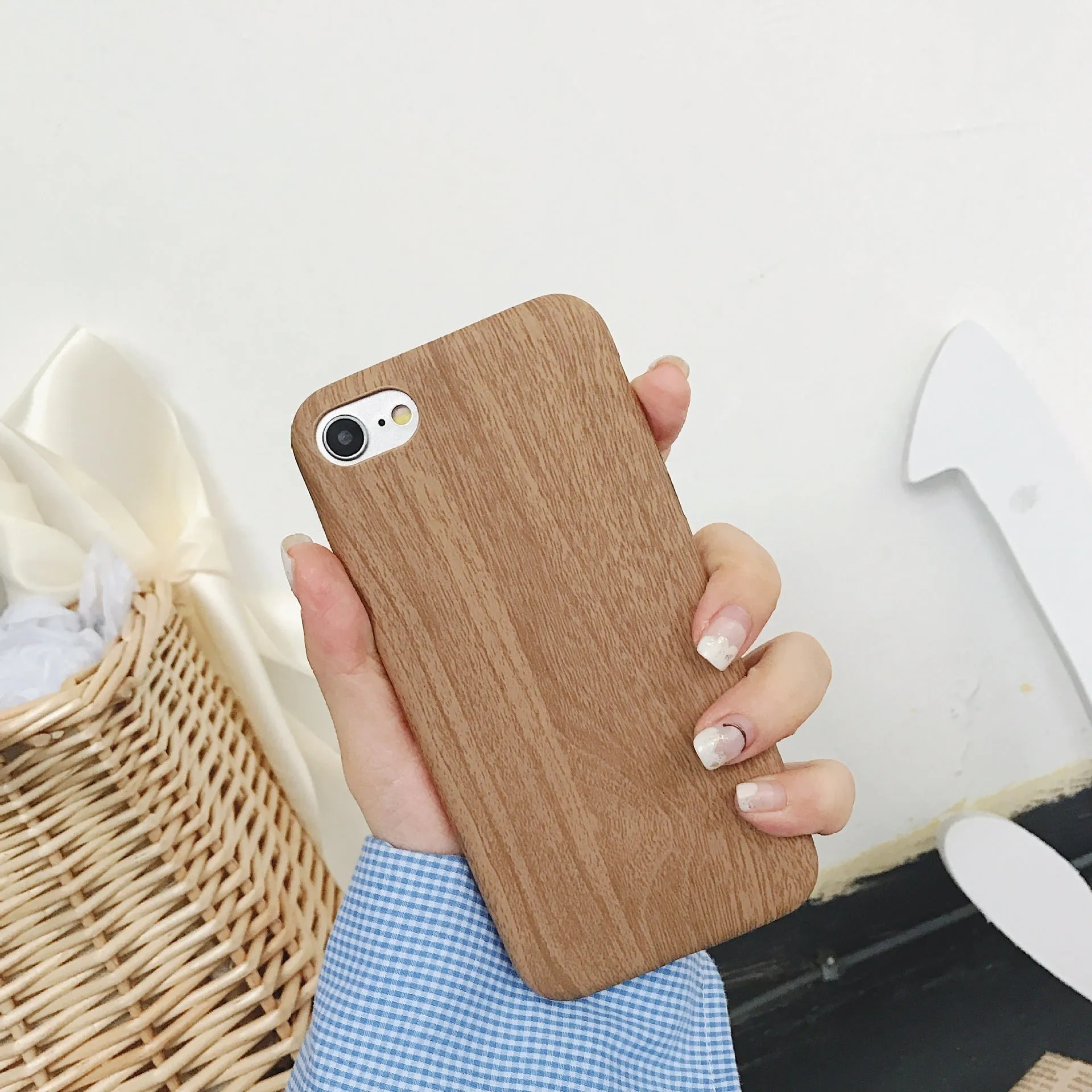 Wooden Handset Case - Ultra-Thin Soft Leather Cover