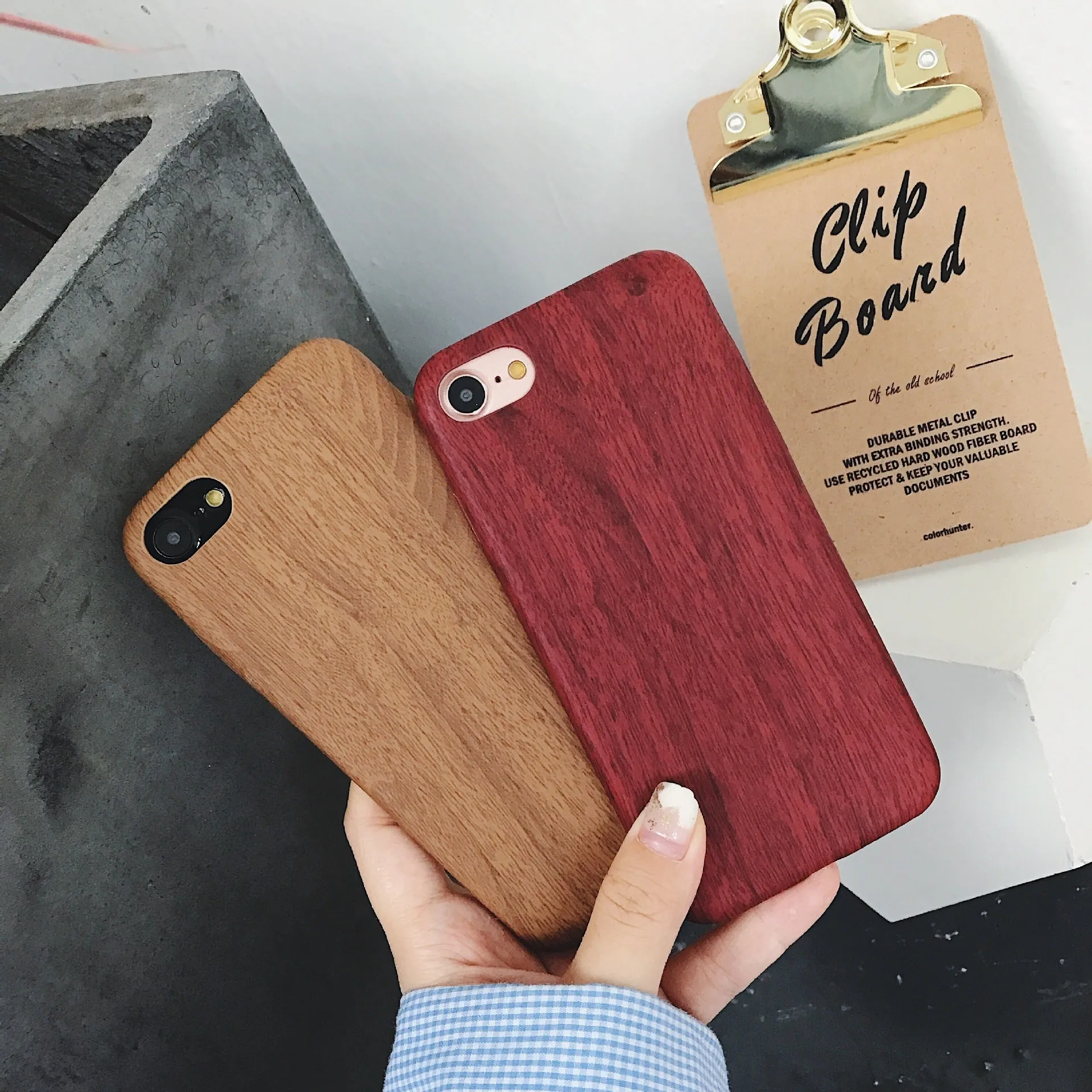 Wooden Handset Case - Ultra-Thin Soft Leather Cover